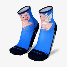 When Pigs Fly Running Socks (Mini-Crew)