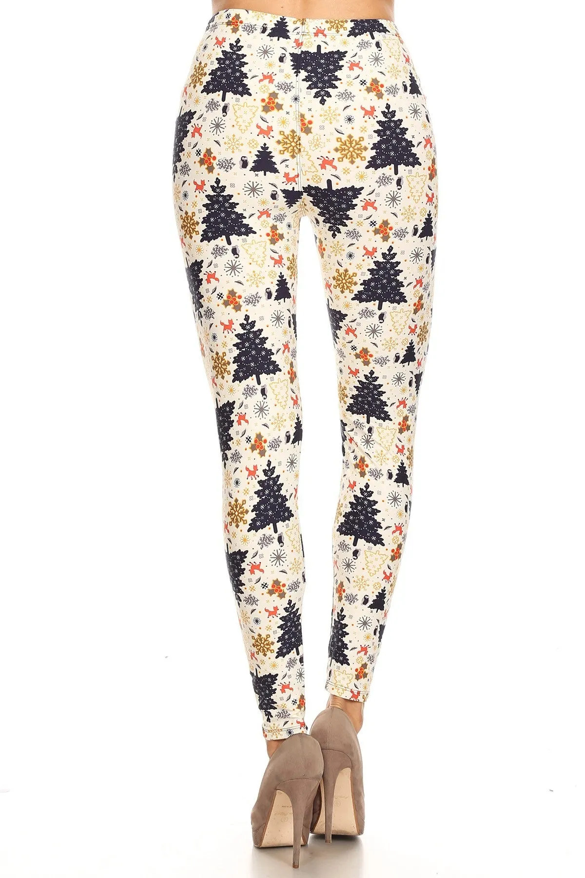 Women's Plus Fun Christmas Theme Pattern Printed Leggings