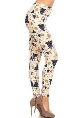 Women's Plus Fun Christmas Theme Pattern Printed Leggings